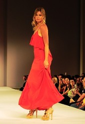 Woman with Long Red Dress